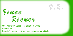 vince riemer business card